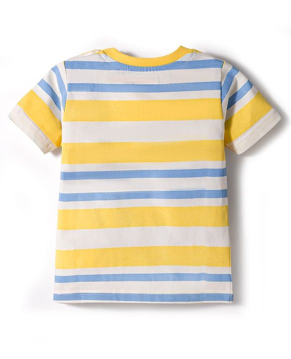 Babyhug Cotton Knit Half Sleeves Striped T-Shirts Pack of 3 - Multicolor