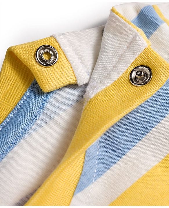 Babyhug Cotton Knit Half Sleeves Striped T-Shirts Pack of 3 - Multicolor