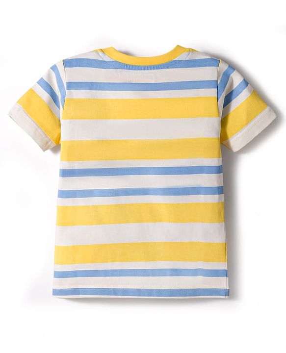 Babyhug Cotton Knit Half Sleeves Striped T-Shirts Pack of 3 - Multicolor