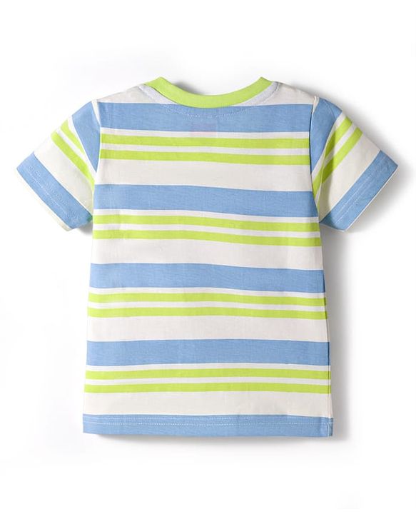 Babyhug Cotton Knit Half Sleeves Striped T-Shirts Pack of 3 - Multicolor