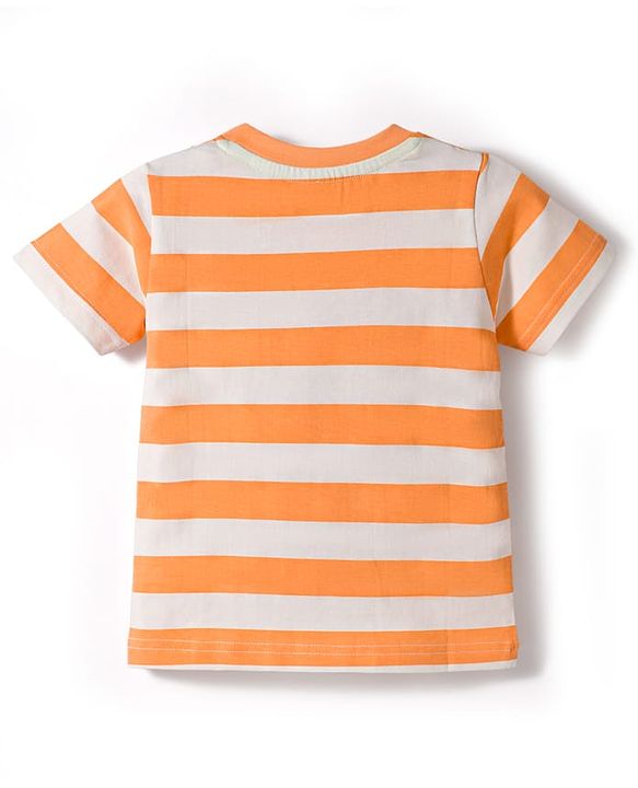 Babyhug Cotton Knit Half Sleeves Striped T-Shirts Pack of 3 - Multicolor