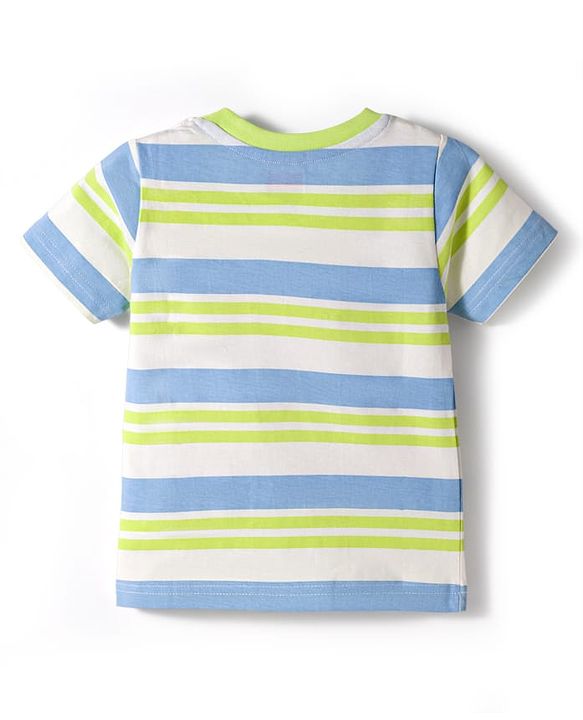 Babyhug Cotton Knit Half Sleeves Striped T-Shirts Pack of 3 - Multicolor