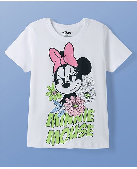 Pine Kids Disney Single Jersey Knit Half Sleeves T-Shirt & Shorts Night Suit With Minnie Mouse Graphics - Multicolor