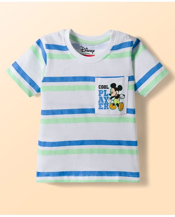 Babyhug Disney Single Jersey Knit Half Sleeves T-Shirts With Mickey Mouse Graphics Pack of 2 - Multicolor