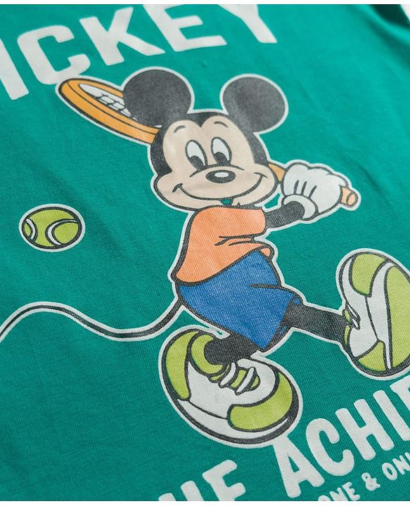 Babyhug Disney Single Jersey Knit Half Sleeves T-Shirts With Mickey Mouse Graphics Pack of 2 - Multicolor