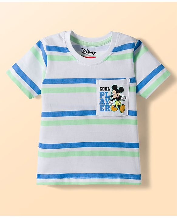 Babyhug Disney Single Jersey Knit Half Sleeves T-Shirts With Mickey Mouse Graphics Pack of 2 - Multicolor