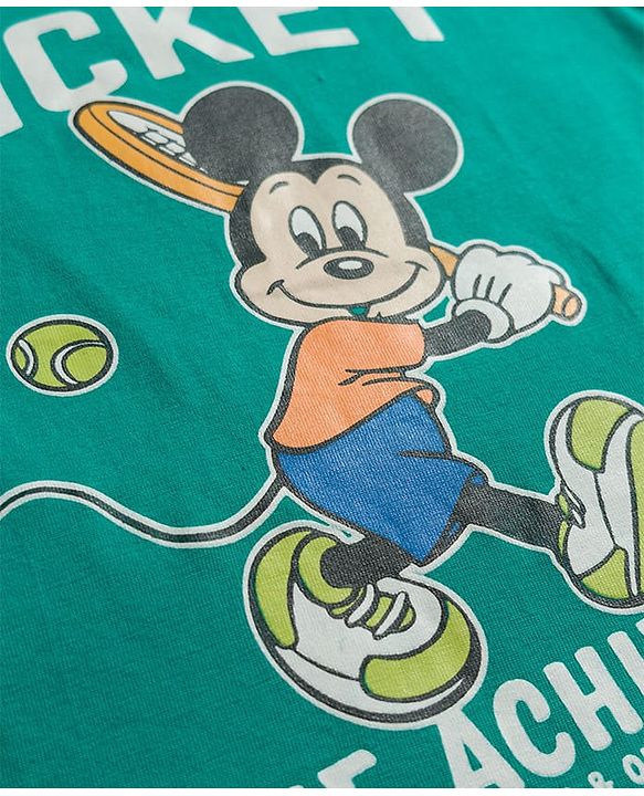 Babyhug Disney Single Jersey Knit Half Sleeves T-Shirts With Mickey Mouse Graphics Pack of 2 - Multicolor