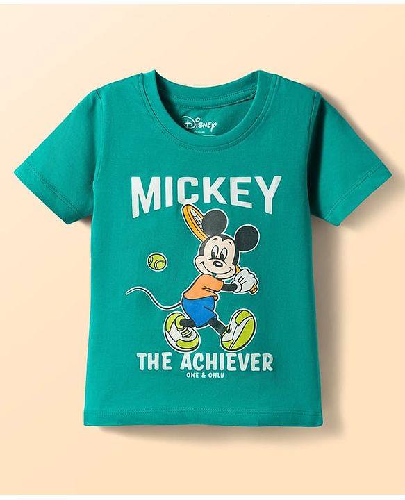 Babyhug Disney Single Jersey Knit Half Sleeves T-Shirts With Mickey Mouse Graphics Pack of 2 - Multicolor