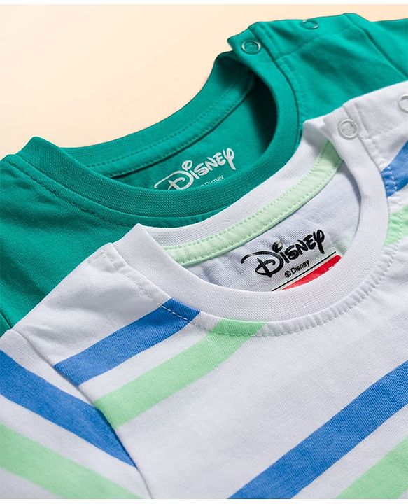 Babyhug Disney Single Jersey Knit Half Sleeves T-Shirts With Mickey Mouse Graphics Pack of 2 - Multicolor