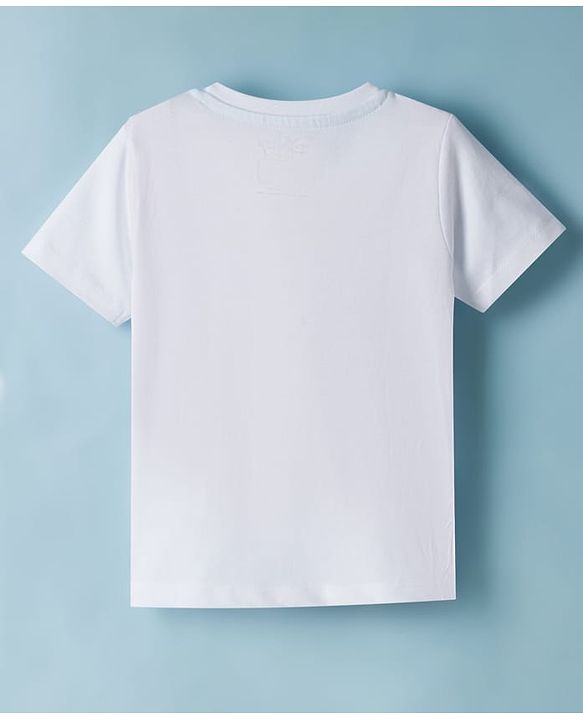 Babyhug Disney Single Jersey Knit Half Sleeves T-Shirt with Mickey Mouse & Friends Graphics - White