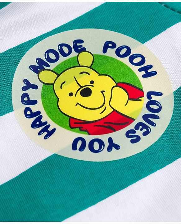 Babyhug Disney Single Jersey Knit Half Sleeves Striped T-Shirts with Winnie the Pooh Graphic Pack of 2 - Multicolor