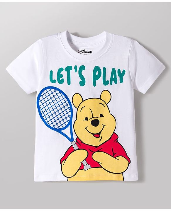 Babyhug Disney Single Jersey Knit Half Sleeves Striped T-Shirts with Winnie the Pooh Graphic Pack of 2 - Multicolor