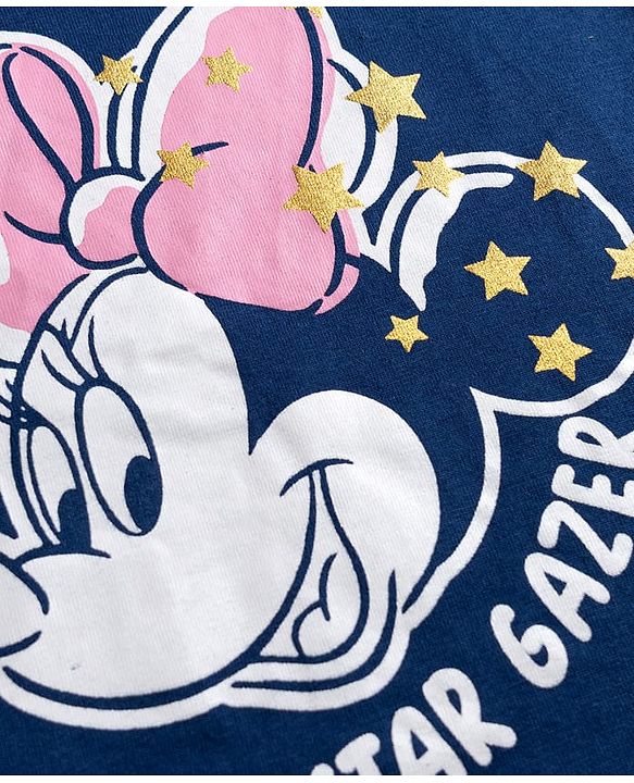 Babyhug Disney Single Jersey Knit Half Sleeves T-Shirt & Shorts Night-Suit With Minnie Mouse Graphics - Multicolor