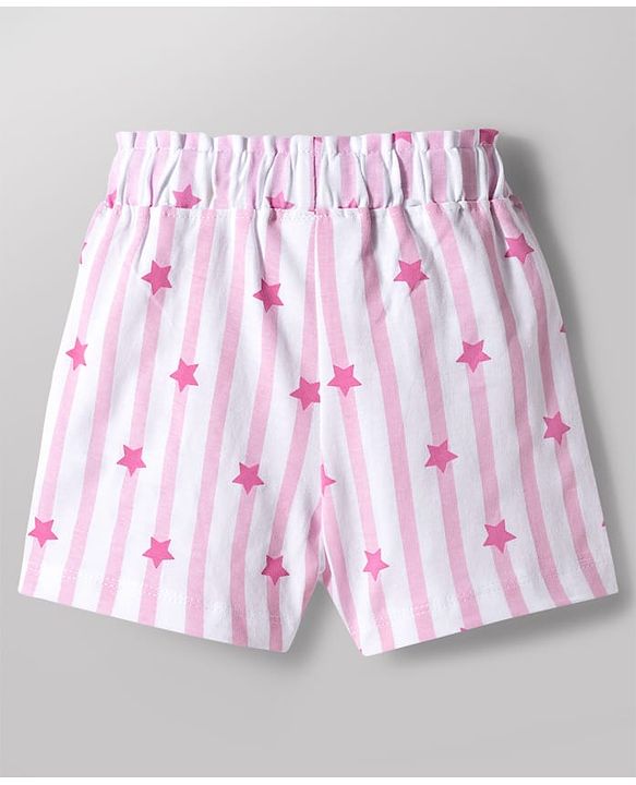 Babyhug Disney Single Jersey Knit Half Sleeves T-Shirt & Shorts Night-Suit With Minnie Mouse Graphics - Multicolor