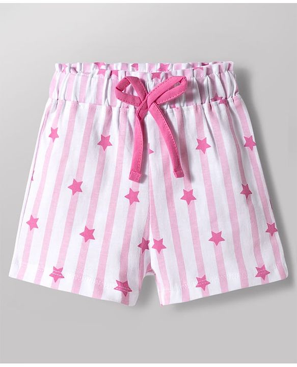 Babyhug Disney Single Jersey Knit Half Sleeves T-Shirt & Shorts Night-Suit With Minnie Mouse Graphics - Multicolor