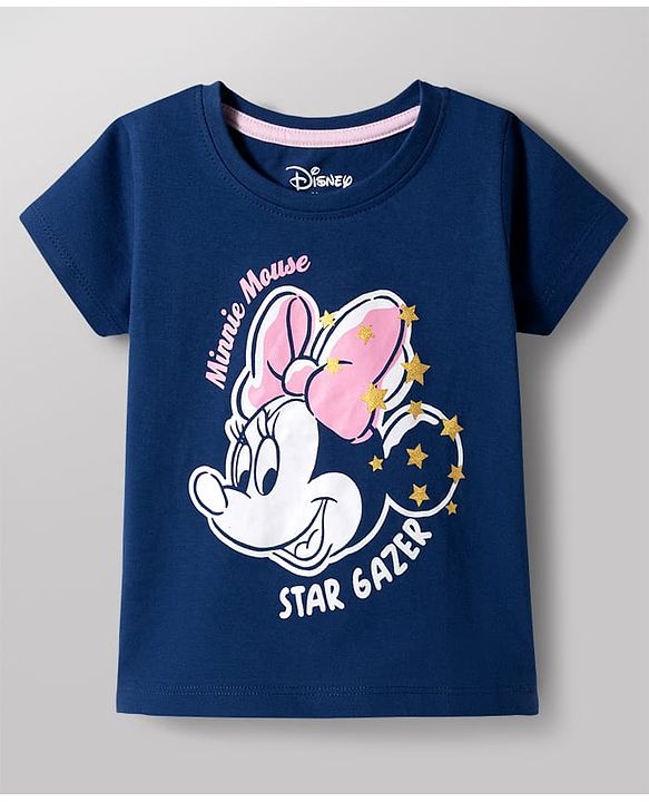 Babyhug Disney Single Jersey Knit Half Sleeves T-Shirt & Shorts Night-Suit With Minnie Mouse Graphics - Multicolor