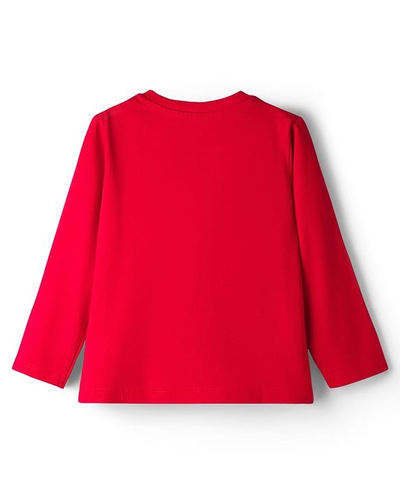 Babyhug Disney Single Jersey Knit Full Sleeves T-Shirt & Pyjama Night-Suit With Minnie Mouse Graphics - Red
