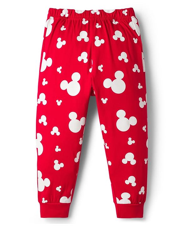 Babyhug Disney Single Jersey Knit Full Sleeves T-Shirt & Pyjama Night-Suit With Minnie Mouse Graphics - Red