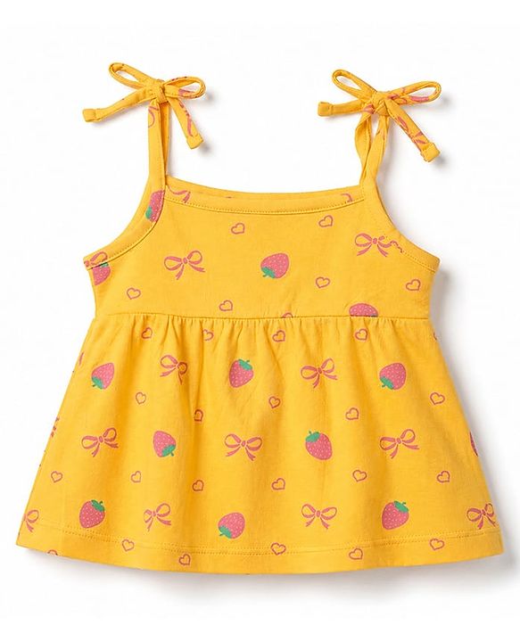 Babyhug Cotton Knit One Piece Dresses/Frocks with Shoulder Straps Pack Of 2 Multi ColorNew Born