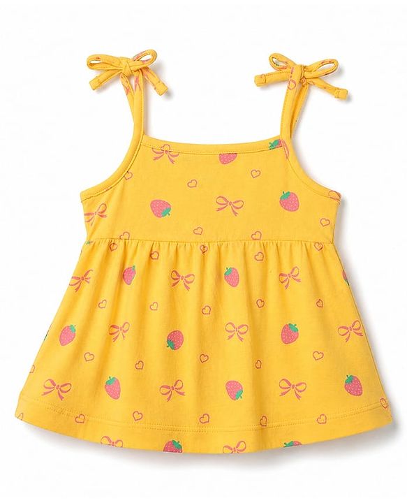 Babyhug Cotton Knit One Piece Dresses/Frocks with Shoulder Straps Pack Of 2 Multi ColorNew Born