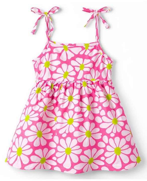 Babyhug Cotton Knit One Piece Dresses/Frocks with Bow Multi Color 12-18 Months Pack of 2