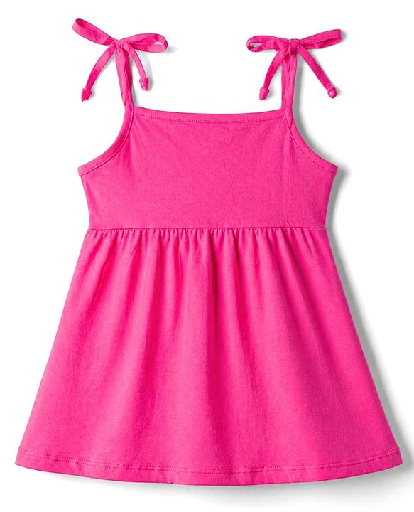 Babyhug Single Jersey Knit Sleeveless Strawberry & Hearts Printed Frocks Pack Of 2 - Multicolor