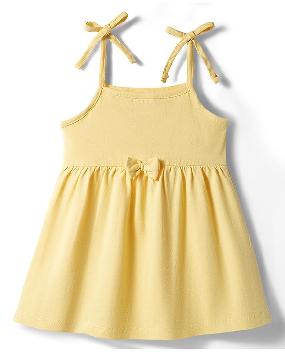 Babyhug Cotton Knit One Piece Dresses/Frocks with Shoulder Straps Multi Color 0-0 Months