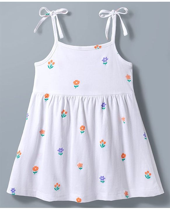 Babyhug Single Jersey Knit Sleeveless Fit & Flare Frock With Floral Print Pack of 2 - Multicolor