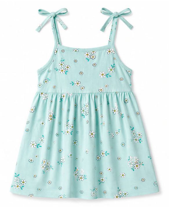 Babyhug Cotton Knit Sleeveless Frock Style Onesie with Headband, Booties, Mittens & Bow Print Multi Color 0-0 Months