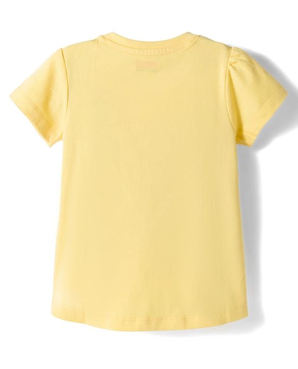 Babyhug Cotton Knit Half Sleeves Floral Printed T-Shirt & Capri Night Suit - Yellow
