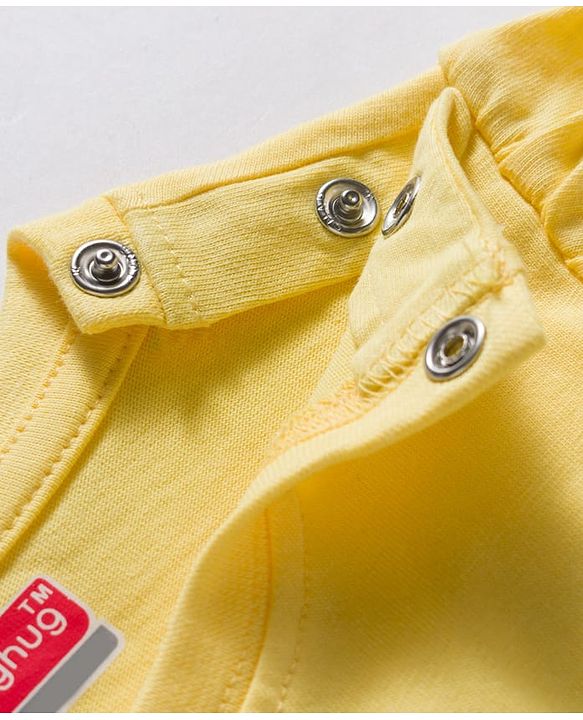 Babyhug Cotton Knit Half Sleeves Floral Printed T-Shirt & Capri Night Suit - Yellow