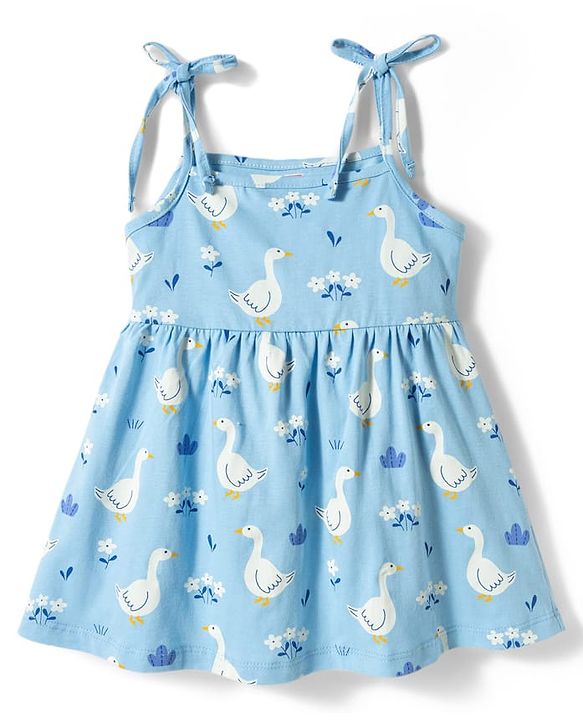 Babyhug Single Jersey Knit One Piece Dresses/Frocks with Shoulder Straps Multi Color New Born