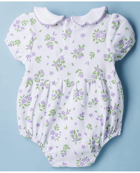 Babyhug 100 % Cotton Knit Half Sleeves Floral Printed Onesies with Hairband - White & Purple