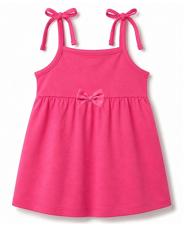 Babyhug Cotton Knit One Piece Dresses/Frocks with Bow & All Over Prints Multi Color New Born Pack of 2