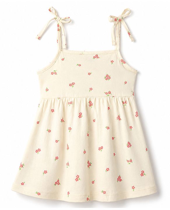 Babyhug Cotton Knit One Piece Dresses/Frocks with Bow & All Over Prints Multi Color New Born Pack of 2