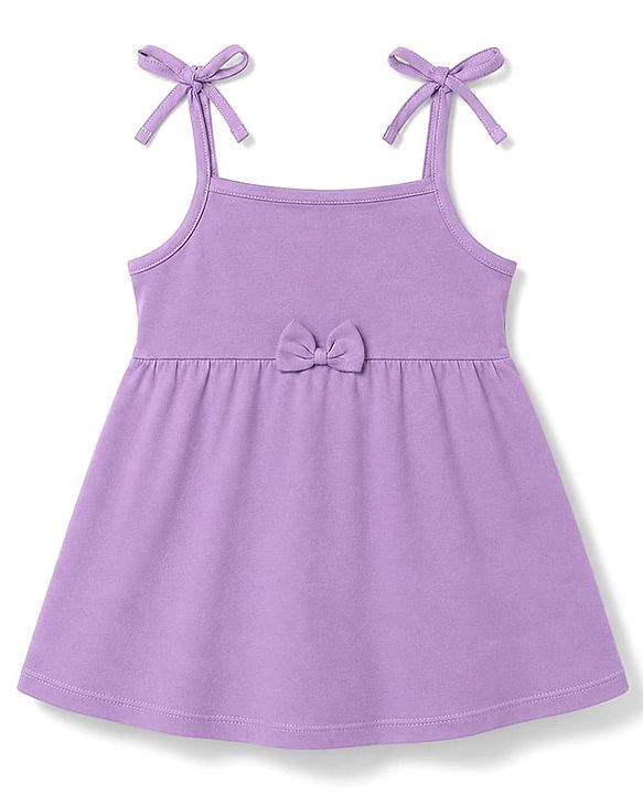 Babyhug 100% Cotton Single Jersey Knit Sleeveless Fit and Flare Frocks With Floral Print & Bow Applique Pack of 2 - Multicolor