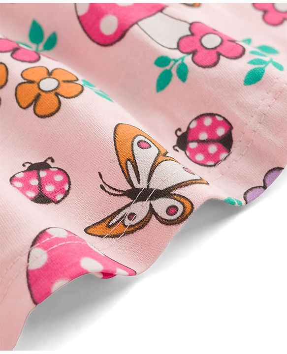 Babyhug 100% Cotton Single Jersey Knit Sleeveless Fit and Flare Frocks With Floral Print & Bow Applique Pack of 2 - Multicolor