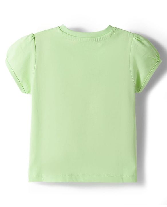Babyhug Cotton Knit Half Sleeves T-Shirt & Shorts Night Suit With Floral Print - Green