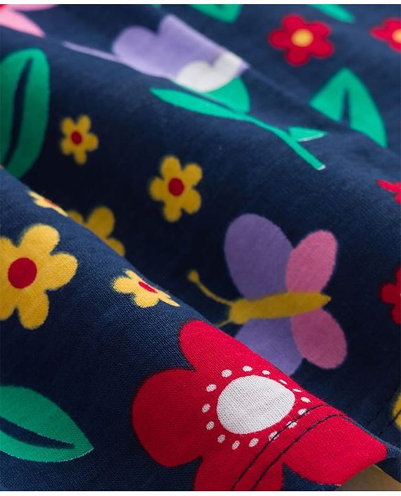 Babyhug Single Jersey Knit Sleeveless Frocks with Floral Print & Bow Applique Pack of 2 - Multicolor