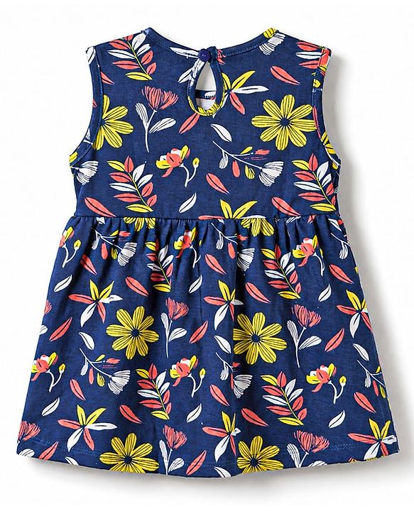 Babyhug Cotton Knit Multi-pack/ Value Packs Sleeveless Frocks with Bow Pack Of 2  Multi Color New Born