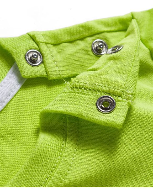Babyhug Cotton Knit Half Sleeves T-Shirt & Shorts Night Suit with Monkey Print & Stripes - Green