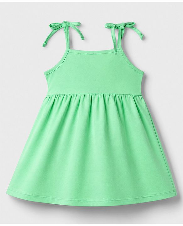 Babyhug 100% Cotton Knit Sleeveless Floral Printed Frocks With Bow Applique Pack Of 2 - Multicolor