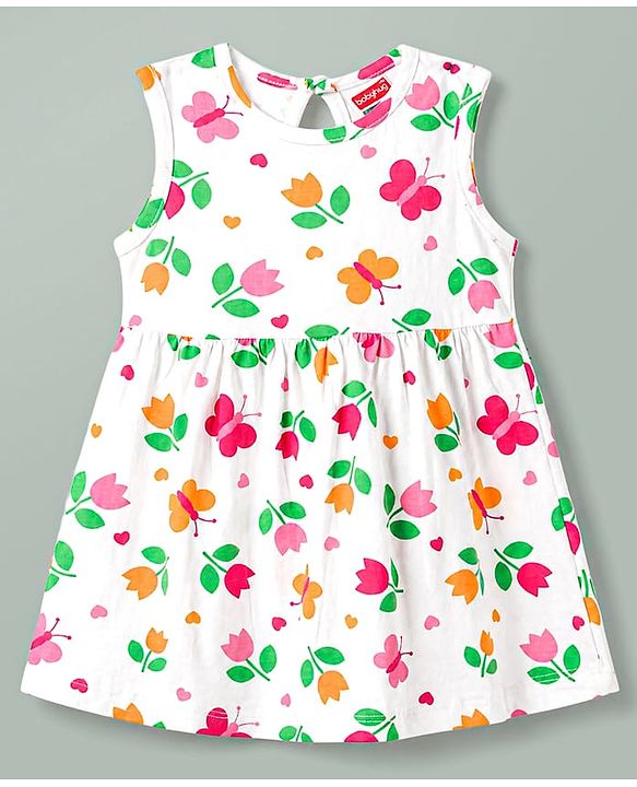 Babyhug Cotton Knit One Piece Dresses/Frocks Sleeveless Pack Of 2 Multi Color New Born