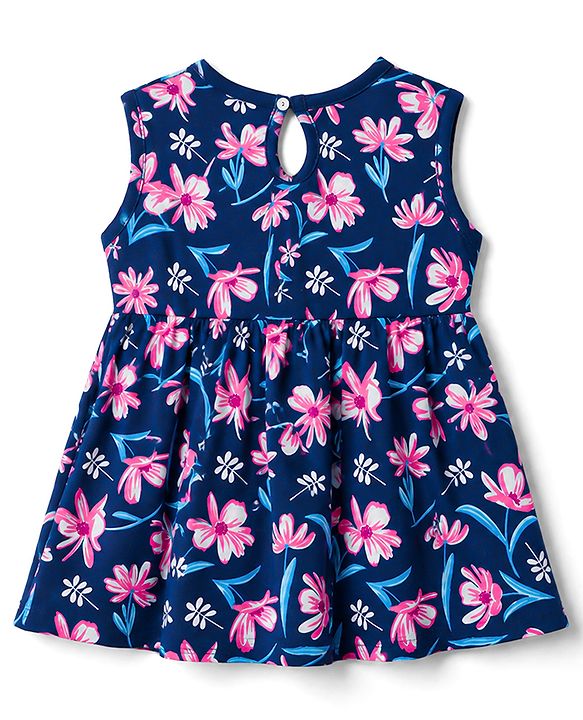 Babyhug Single Jersey Knit Sleeveless Frocks with Floral Print & Bow Applique Pack of 2 - Multicolor