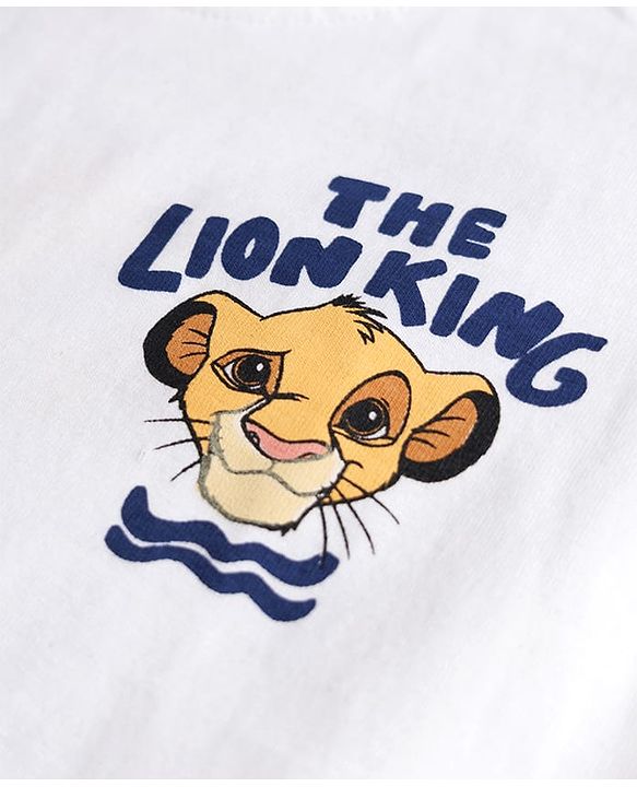 Babyhug Disney Single Jersey Knit Half Sleeves T-Shirt & Shorts Set With Front & Back Lion King Graphics - Multicolor