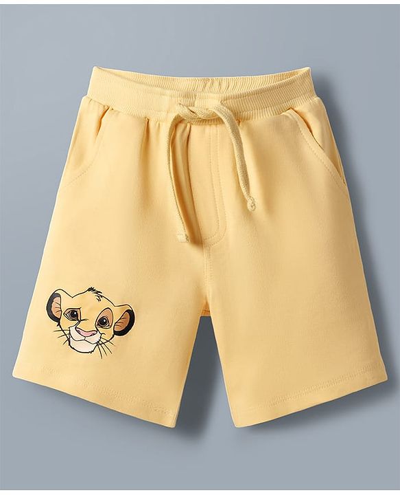 Babyhug Disney Single Jersey Knit Half Sleeves T-Shirt & Shorts Set With Front & Back Lion King Graphics - Multicolor