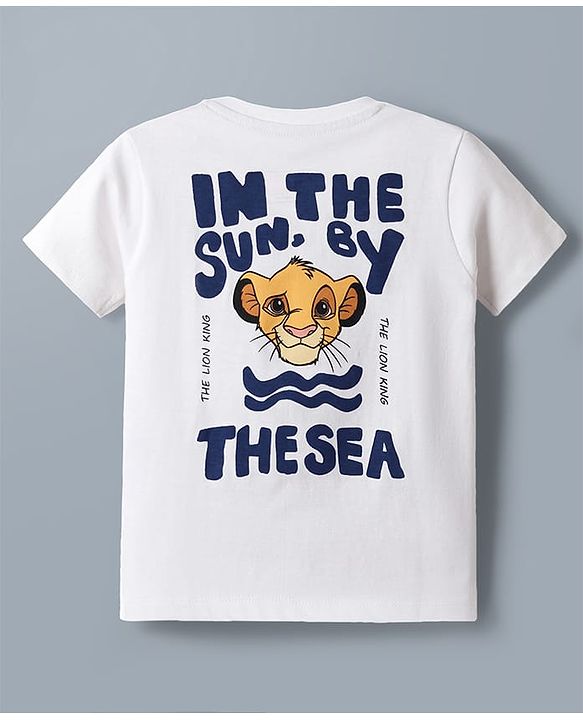 Babyhug Disney Single Jersey Knit Half Sleeves T-Shirt & Shorts Set With Front & Back Lion King Graphics - Multicolor