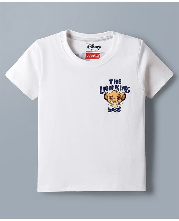 Babyhug Disney Single Jersey Knit Half Sleeves T-Shirt & Shorts Set With Front & Back Lion King Graphics - Multicolor