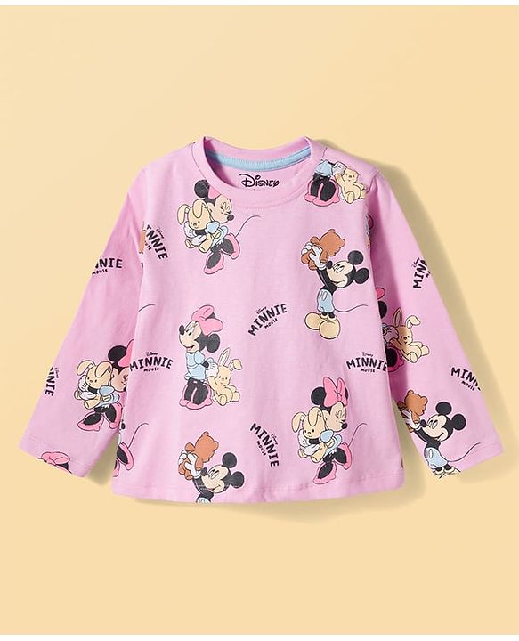 Babyhug Disney Single Jersey Knit Full Sleeves T-Shirt & Pyjama Night-Suit With Minnie Mouse Graphics Pack of 2 - Multicolor