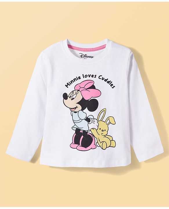 Babyhug Disney Single Jersey Knit Full Sleeves T-Shirt & Pyjama Night-Suit With Minnie Mouse Graphics Pack of 2 - Multicolor